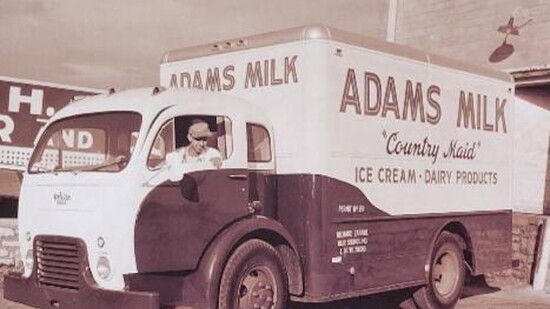 Adams Dairy Milk delivery truck