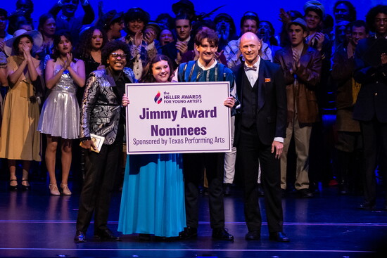 Raegan Gonzalez receiving her Jimmy Award nomination. Photo by Huey Henry.