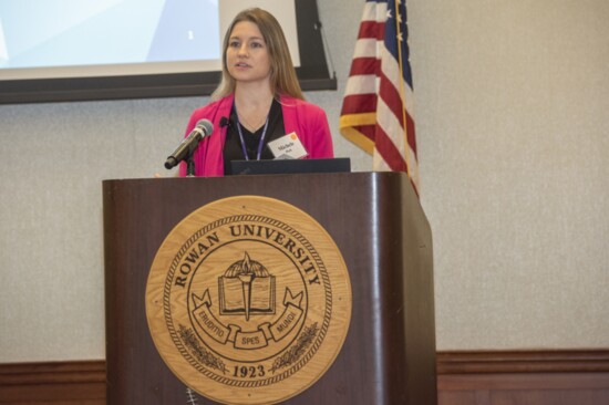 National Dog Show Therapy Dog Symposium prime mover Michele Pich served as host/moderator at 2019 launch. Photo credit:  Rowan University