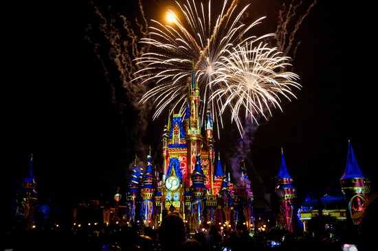 The Disney Castle and fireworks