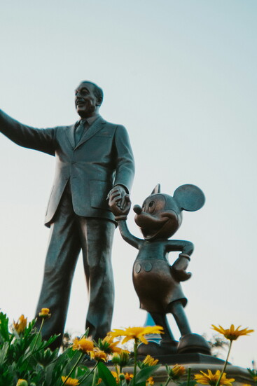 Walt Disney and his pal Mickey immortalized