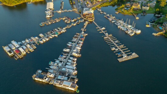 Marinas like this one make Lake Murray a popular spot for boating enthusiasts.