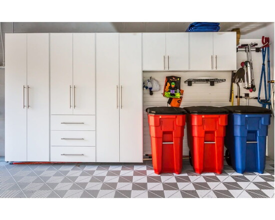 Too nice to park in? Maybe, but Closets By Design has good-looking floors, easy-to-clean cabinet surfaces, and smart storage ideas for your toys and tools.