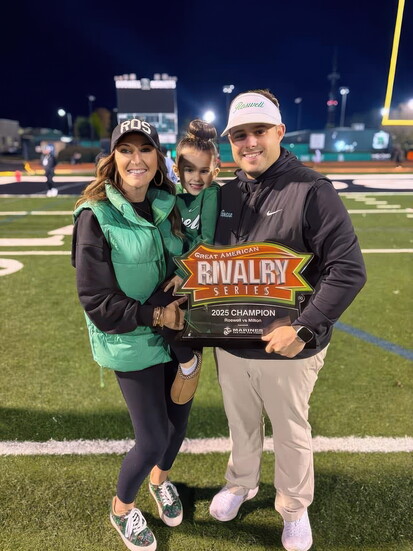 Jonathan Thompson celebrates a winning season at Roswell High School.