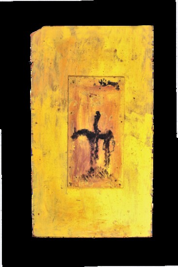 "Imagine a Zulu Warrior on Horseback," 51 by 29.5 inches, paint on plywood. From the Collection of Lynne and Jack Dodick.