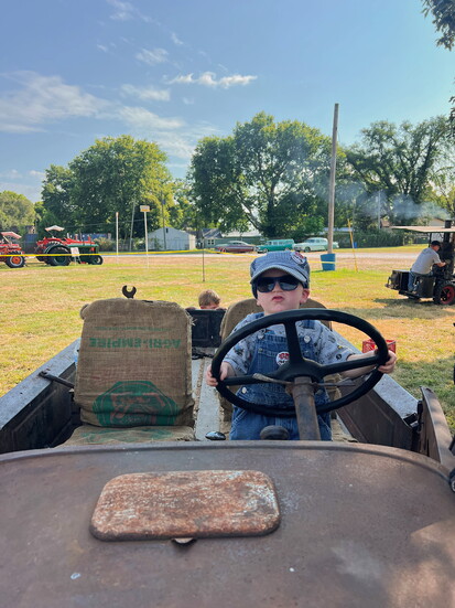 Cody's son, Simon, at the Platte County Steam & Gas Show