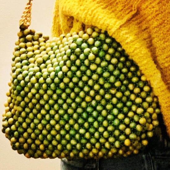 After Ours Vintage-Pea Handbag by Alyssa Jackson