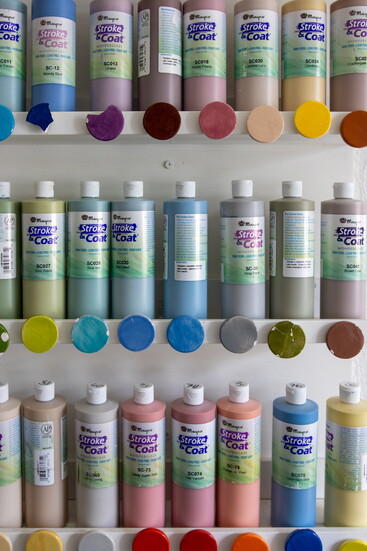 Paints, clay, fiber and countless creative tools invite students to explore new materials and discover what inspires them. 