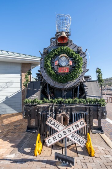 A train on display at the Grand Canyon Railway