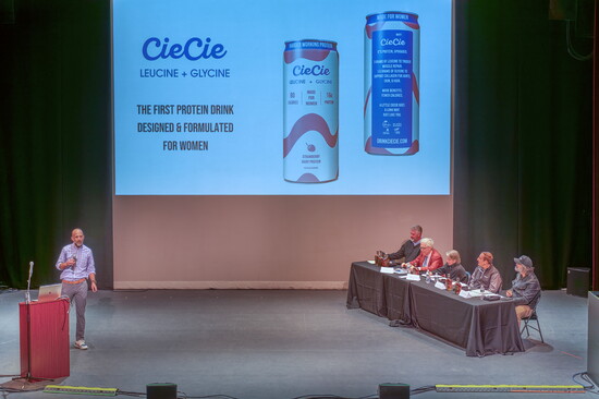 Mike McCartan makes his pitch to the judges and the audience