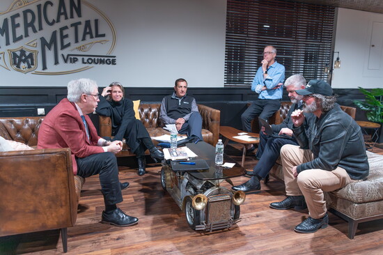 The judges deliberate. From left: Jay Walker, Suni Harford, Frank Micalizzi, and on the far right, Chris Bishop