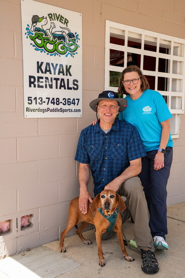The Bersanis: Mark, Robyn and their dog, River