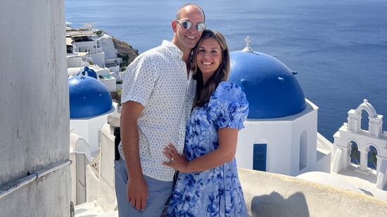 Heather and Eric Priel in Santorini