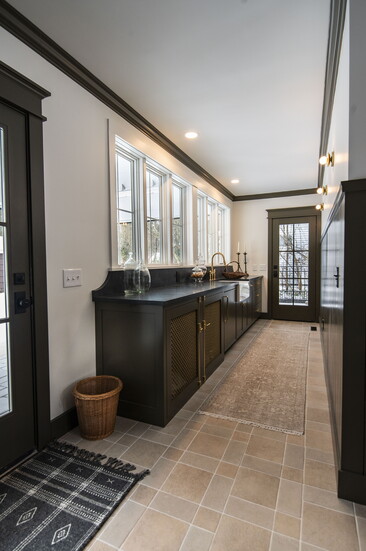 Susan Glenz's mudroom, turned-vintage-style dog room; Photo credit: Paul Lossowski