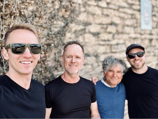 Reese Barrett, Stan Barrett, Thierry Prudon, and Taylor Barrett in Beaune, France - Photo credit: Art Culinaire