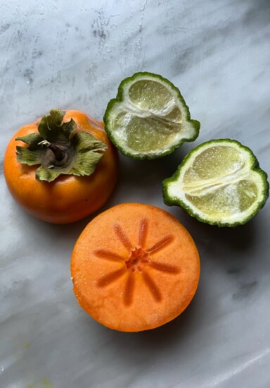 Persimmons and limes from Ash's garden