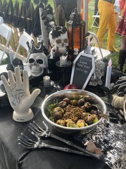 A fig, goat cheese and pumpkin seed salad provided just the right autumn flavor at the Glamour & Magic tailgate. Credit: Aliana Shepard