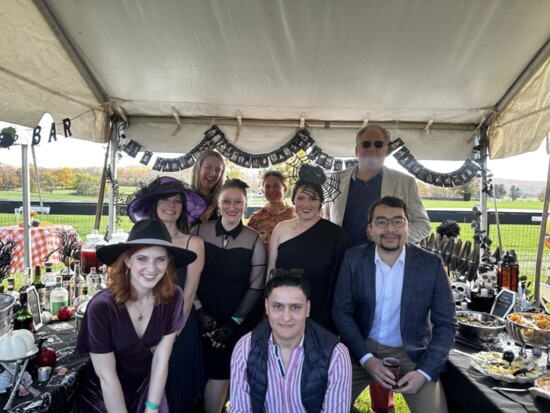 Aliana Shepard (center) and her winning tailgating team at the 2023 International Gold Cup steeplechase. Credit: Aliana Shepard