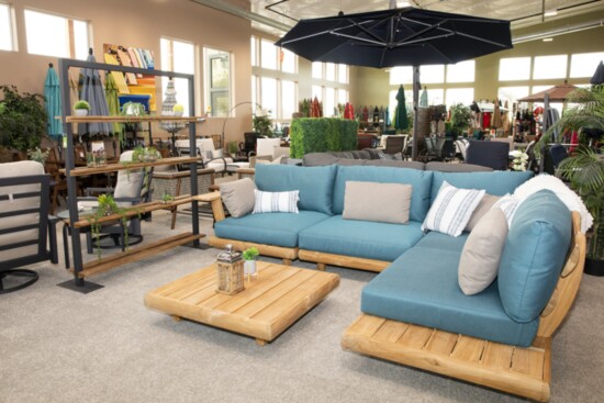 A view inside Patio World’s new showroom, packed with a wide array of patio furniture and accessories. 