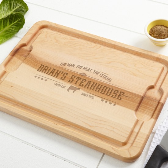 The Man, The Meat, The Legend Personalized Extra Large Cutting Board $52 Personalizationmall.com