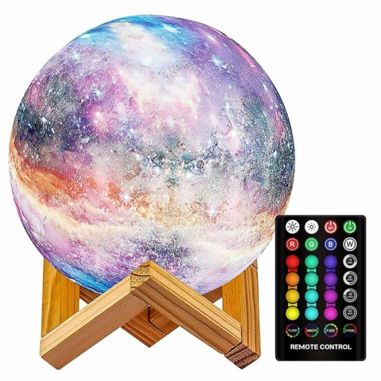 Logrotate 16 Colors Galaxy Moon Lamp | $20 | Amazon.com