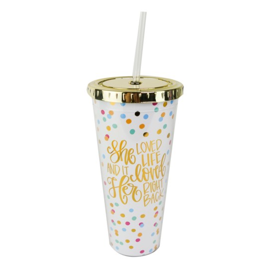 2. Straw Tumbler by All She Wrote Notes for Mary Square $17.50
