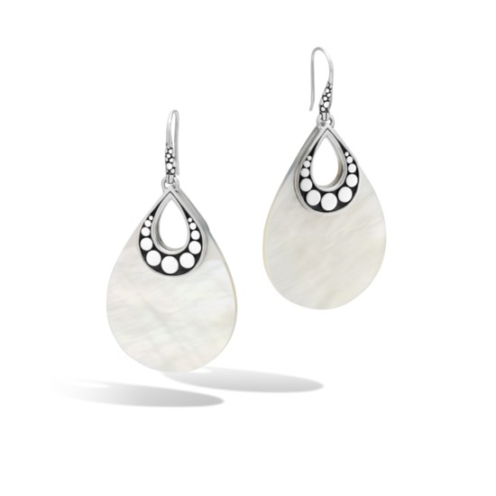 2. John Hardy Dot Collection sterling silver French wire earrings with mother of pearl $395