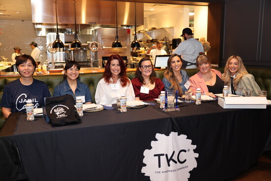 The judges and emcee Amanda Nelson