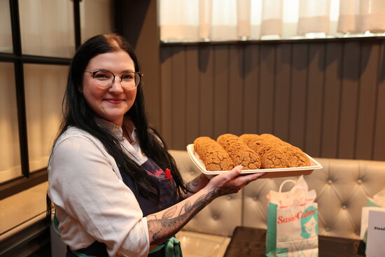 SusieCakes' Natalie Rooney with the winning cookie