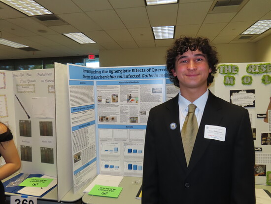  Senior Grant Stillerman competing at last year's Ventura County Science Fair where he was awarded 1st place in the microbiology category.