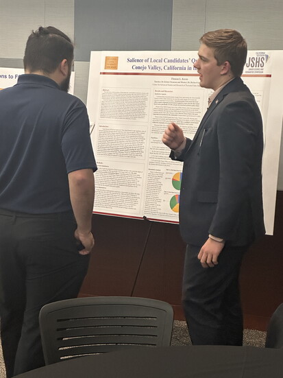 Senior Finn Kerns was one of 11 Center students invited to present their research at the Department of Defense Junior Sciences and Humanities Symposium.