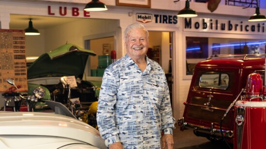 Tony Gullo, Sr in his private car museum