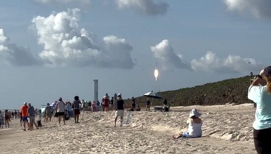View of Kennedy Space Center launch from Playalinda Beach. (Photo Credit: Deb Lovett)