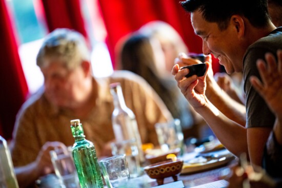 Participants at a recent Mezcal tasting 