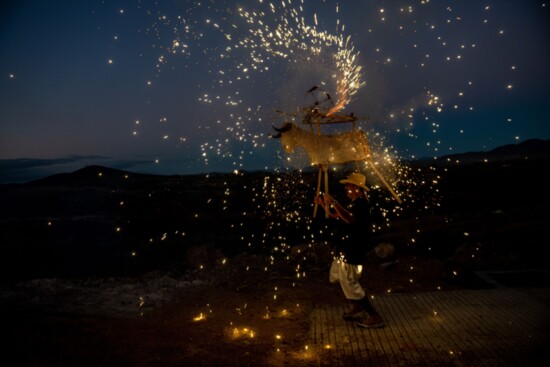 Traditional games during a palenque inauguration.