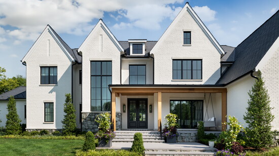 Exquisite wood beams harmonize with stone accents, offering a sophisticated and luxurious take on contemporary living.