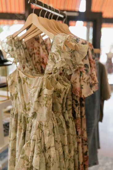 A rack of dresses at The Spruced Goose