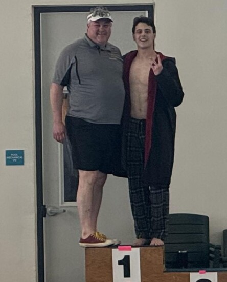 Jake with WHS coach, Trevor Timmons 
