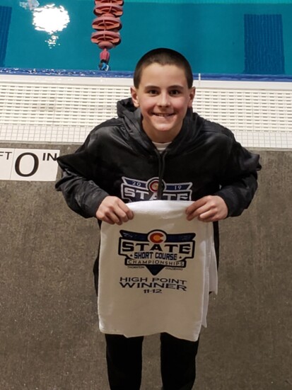 Jake at age 12 winning high point at state