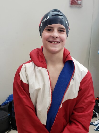 Jake at age 12 swimming for the Colorado All Stars in Omaha, Nebraska. 