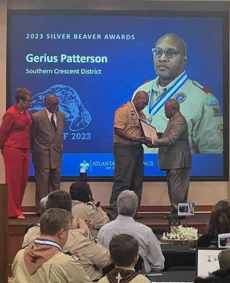 Founder of Troop 1906, Gerius Patterson, honored with the Silver Beaver Award.
