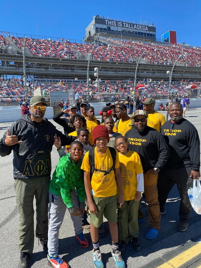 Among the fun experiences for Troop 1906 was a visit to a NASCAR race at Talladega Speedway in Alabama.