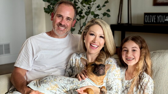 Brian, Cris and Olive and their puppy, Peaches