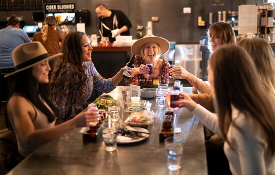 Enjoying cider at Cider Corps in Downtown Mesa