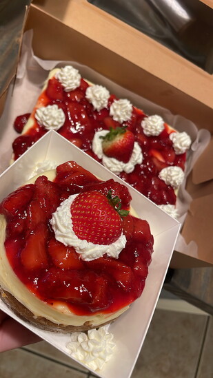 Nayhda Aispuro, teen entrepreneur, bakes strawberry cake from scratch.