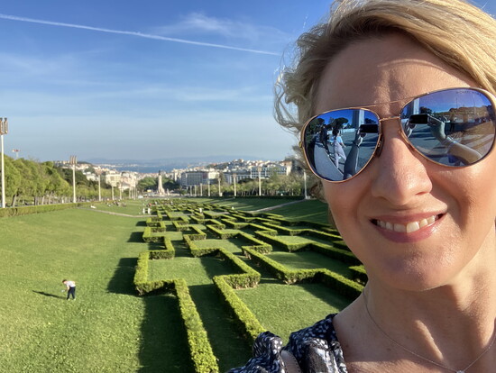 Heather enjoys the lush views in Portugal.