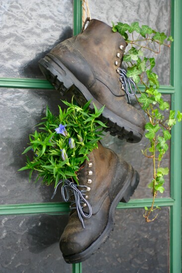 Old boots make a cute planter.