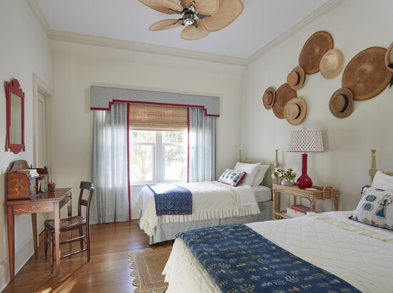 One of the bedrooms designed by Kathryn Hunt Studios.