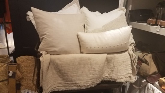 Linen blend pillows and throws, $45-$130, Sanctuary South, 158 Front St. (Westhaven), Franklin 