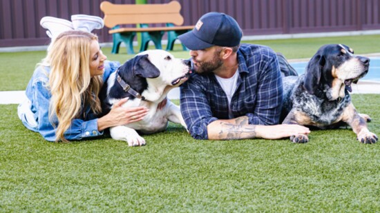 Tyler and Sabina Rich visit Old Friends Senior Dog Sanctuary 